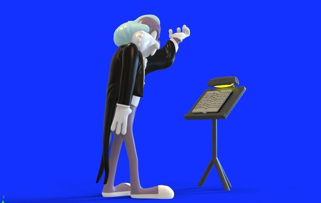 BUGS BUNNY AS LEOPOLD STOKOWSKI - PARTS AND COMPLETE  3D print model_1