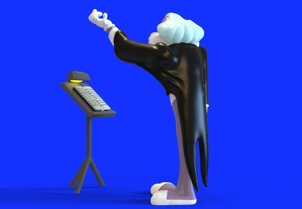 BUGS BUNNY AS LEOPOLD STOKOWSKI - PARTS AND COMPLETE  3D print model_4