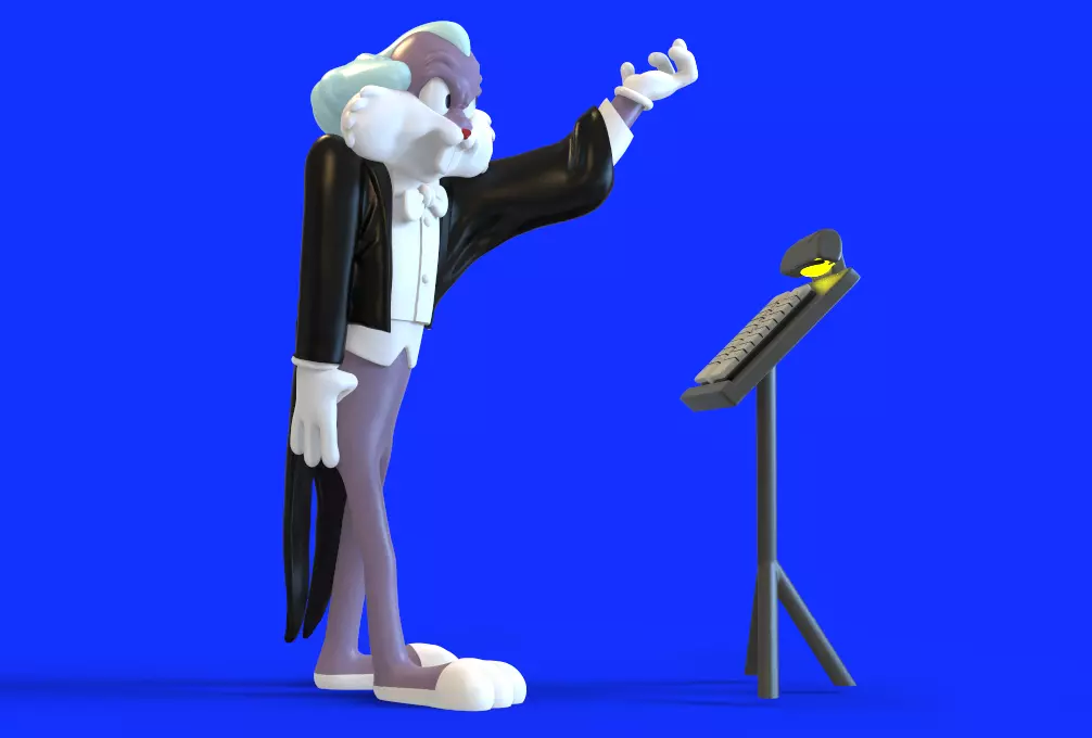 BUGS BUNNY AS LEOPOLD STOKOWSKI - PARTS AND COMPLETE  3D print model_0