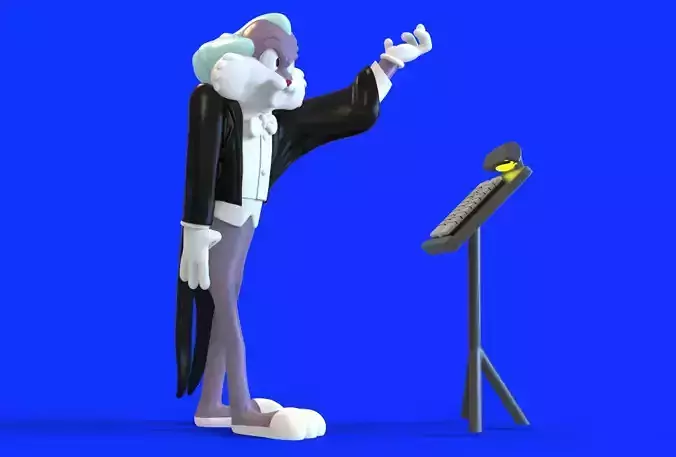 BUGS BUNNY AS LEOPOLD STOKOWSKI - PARTS AND COMPLETE  3D print model