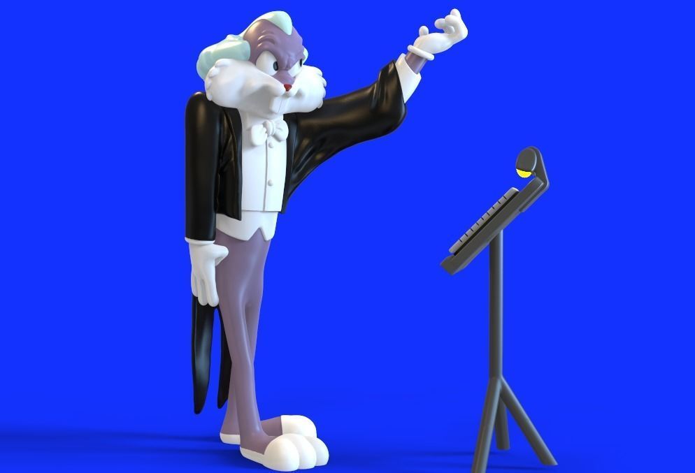 BUGS BUNNY AS LEOPOLD STOKOWSKI - PARTS AND COMPLETE  3D print model_9