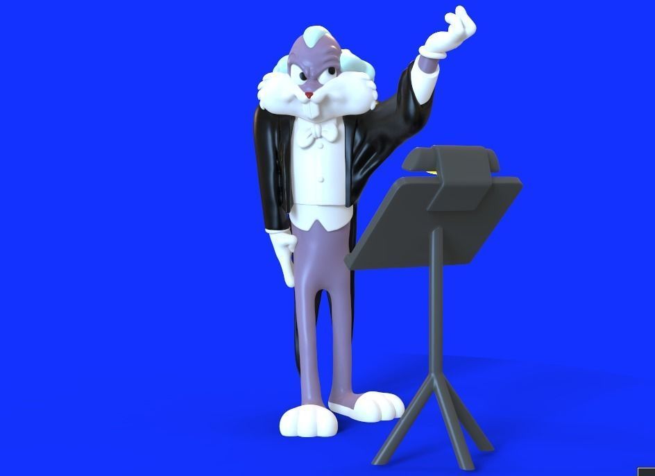 BUGS BUNNY AS LEOPOLD STOKOWSKI - PARTS AND COMPLETE  3D print model_8