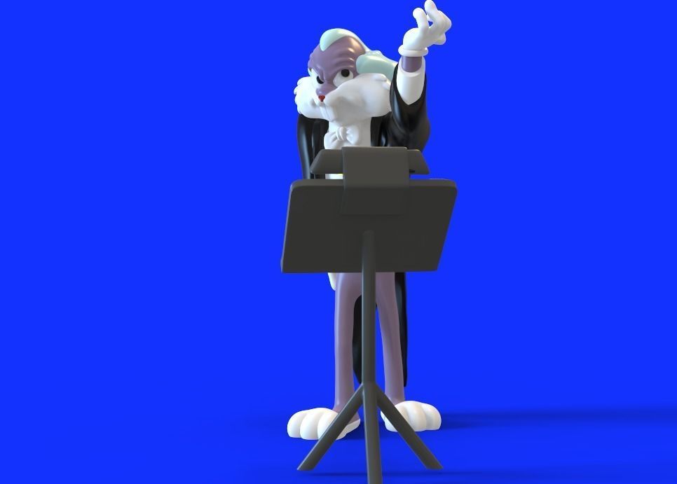 BUGS BUNNY AS LEOPOLD STOKOWSKI - PARTS AND COMPLETE  3D print model_7
