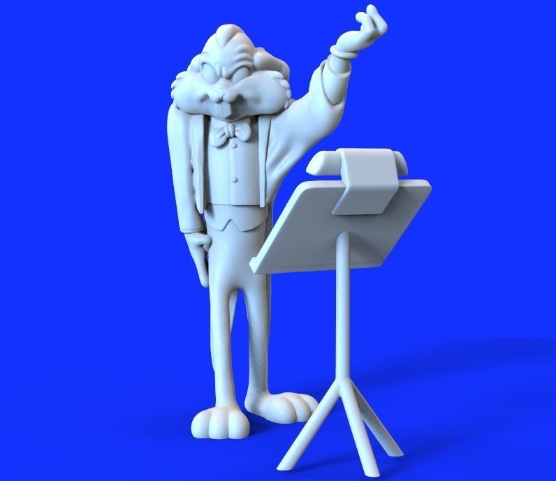 BUGS BUNNY AS LEOPOLD STOKOWSKI - PARTS AND COMPLETE  3D print model_20