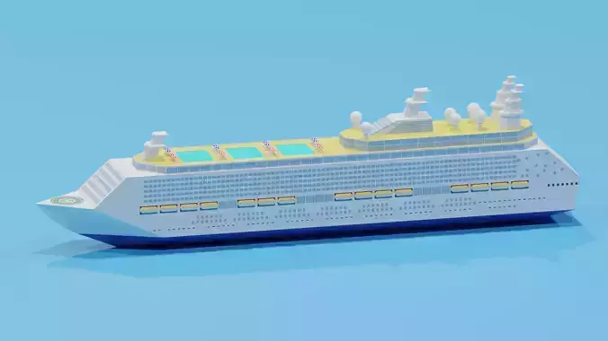 Cartoon Cruise Ship 3D model Cartoon Cruise Ship 3D model