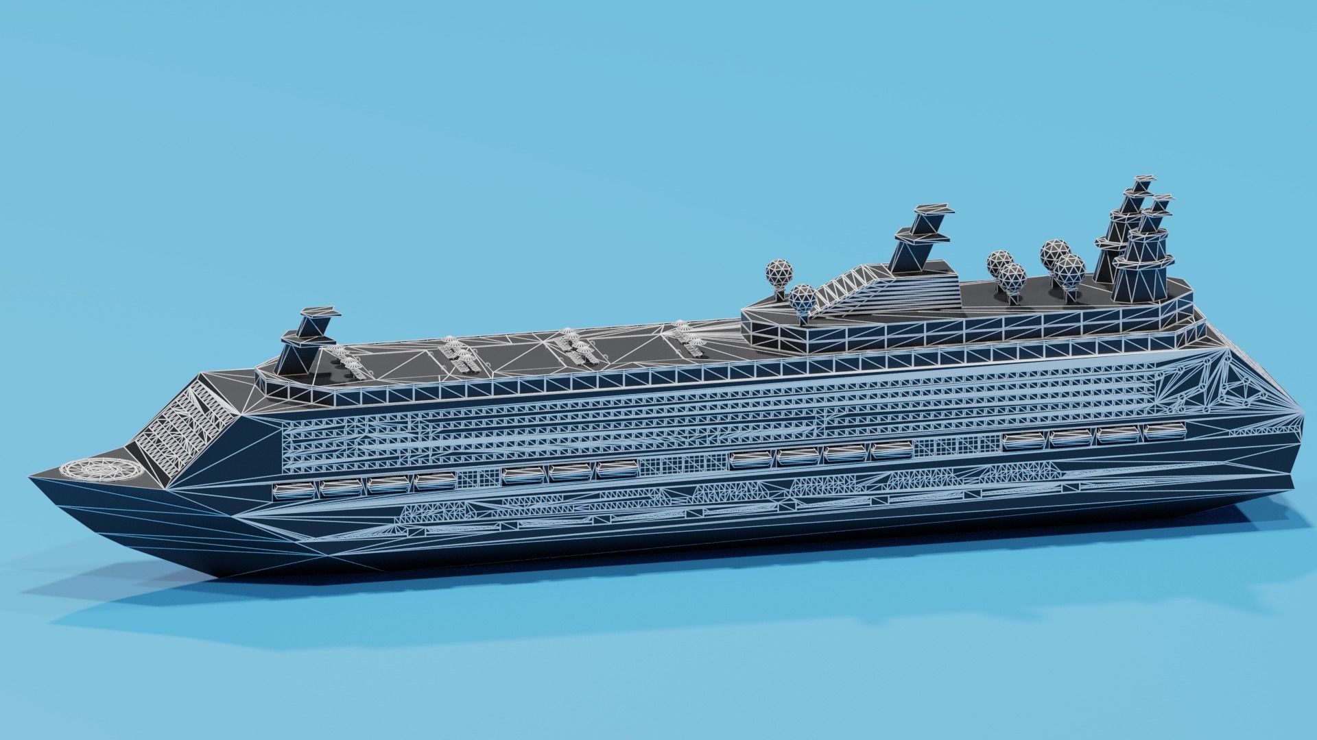Cartoon Cruise Ship 3D model_15