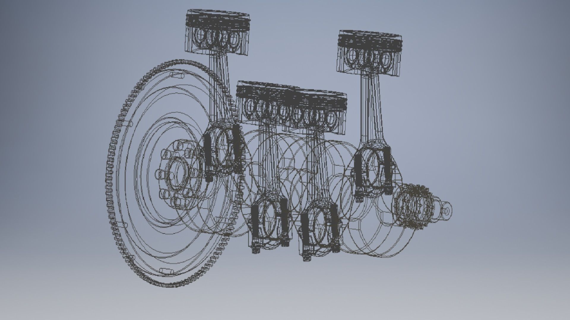 CRANKSHAFT four engine 3D model_10