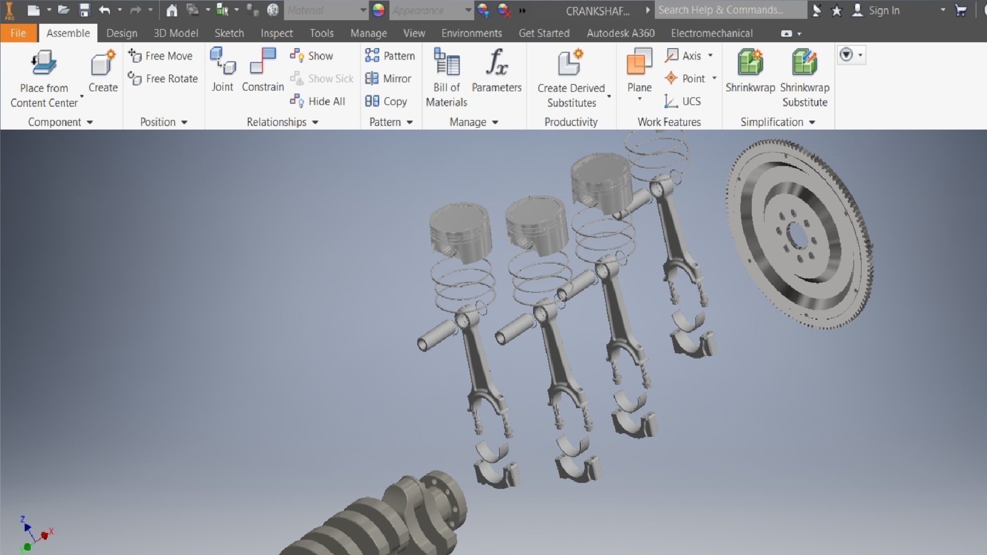 CRANKSHAFT four engine 3D model_9