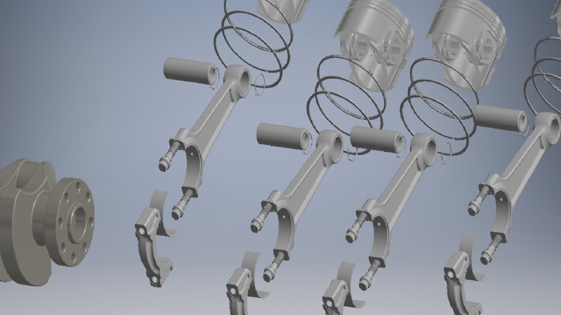 CRANKSHAFT four engine 3D model_7