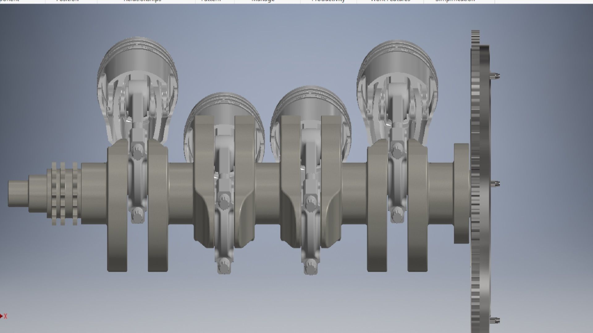 CRANKSHAFT four engine 3D model_2