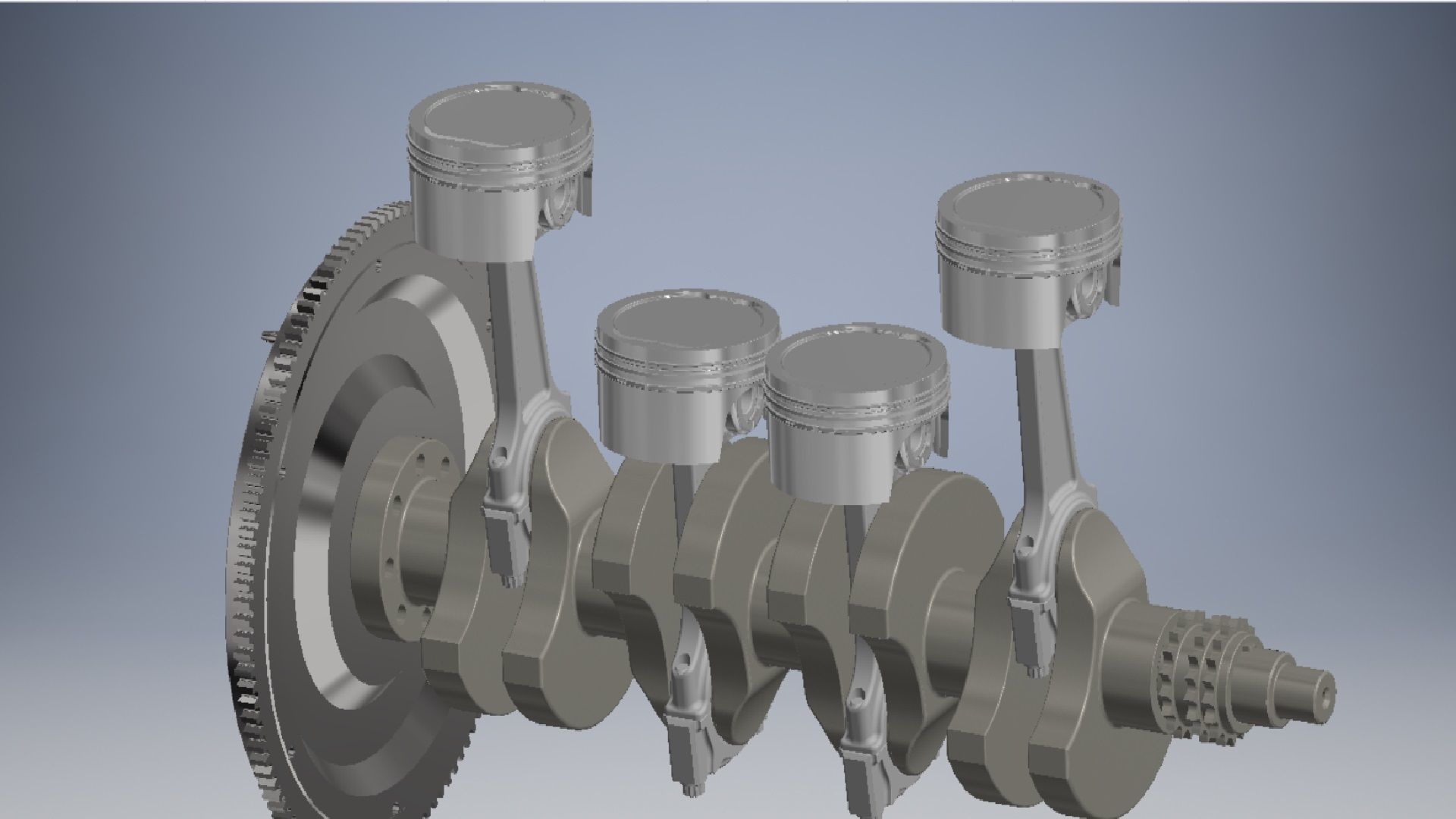 CRANKSHAFT four engine 3D model_6