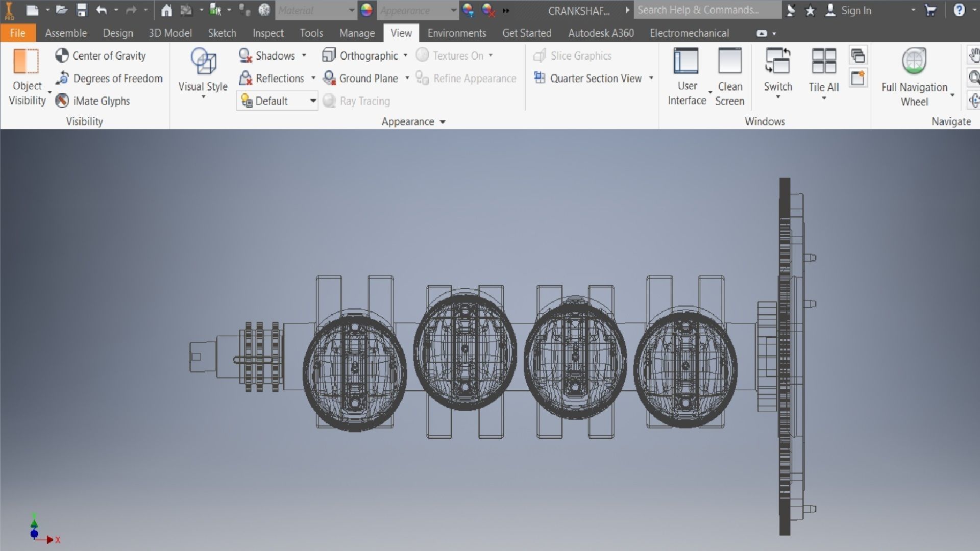 CRANKSHAFT four engine 3D model_12