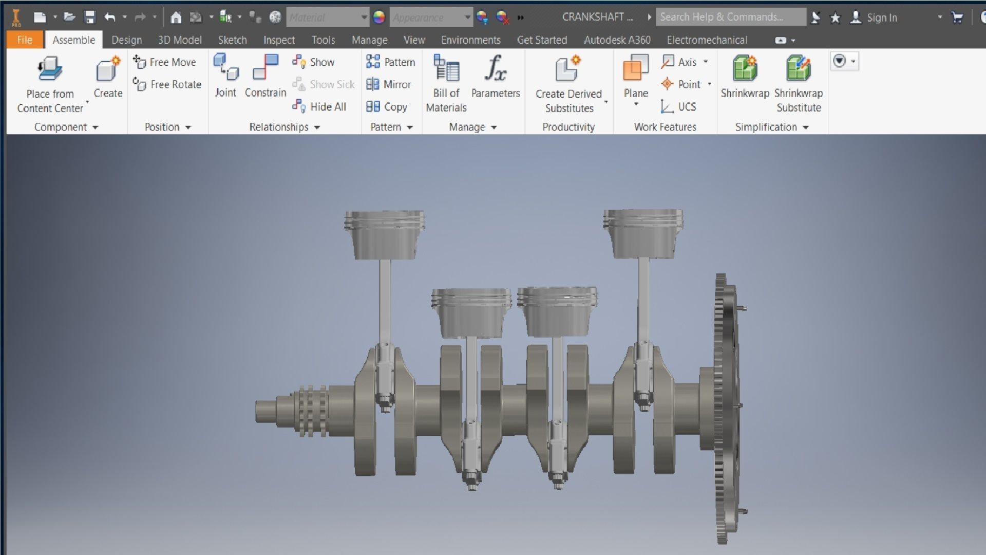 CRANKSHAFT four engine 3D model_1