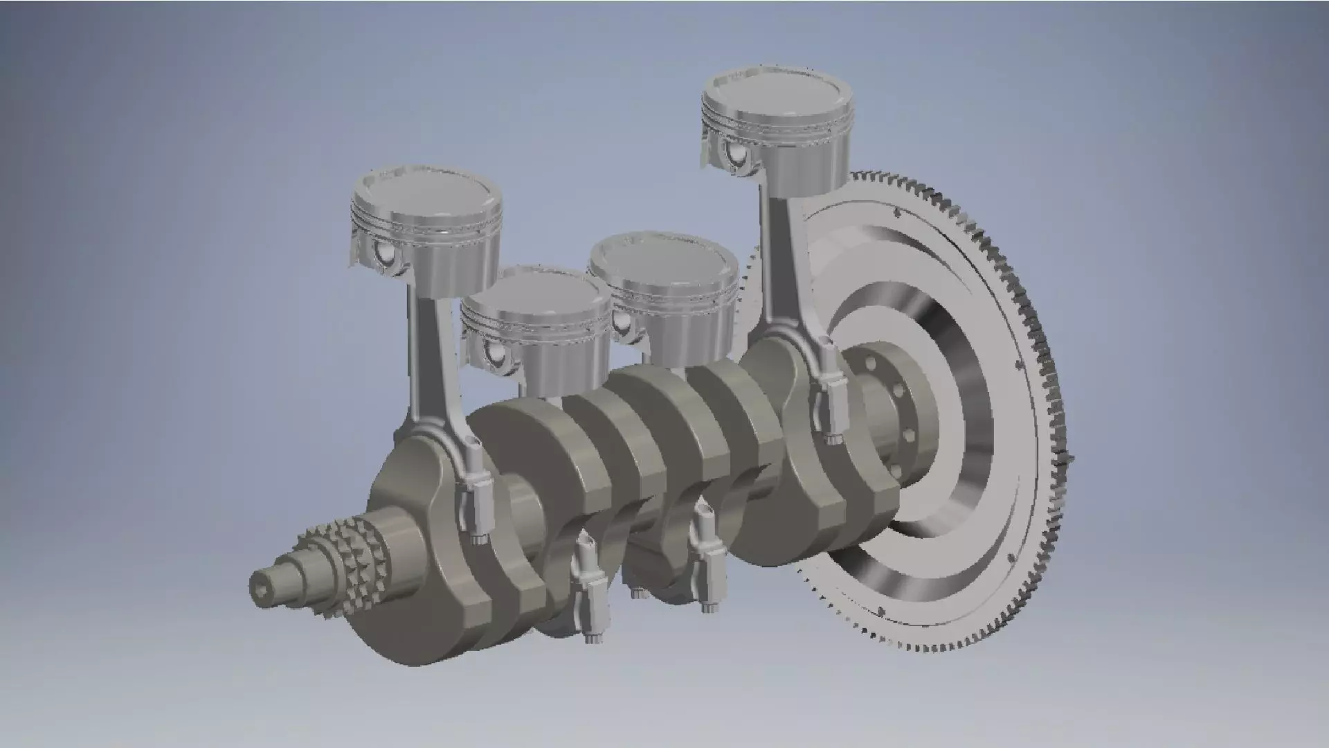 CRANKSHAFT four engine 3D model_0