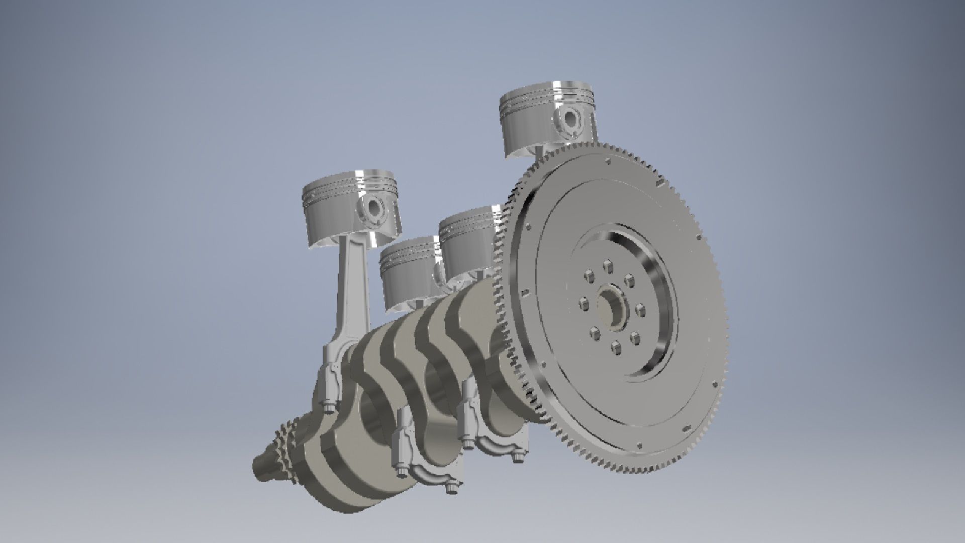 CRANKSHAFT four engine 3D model_4