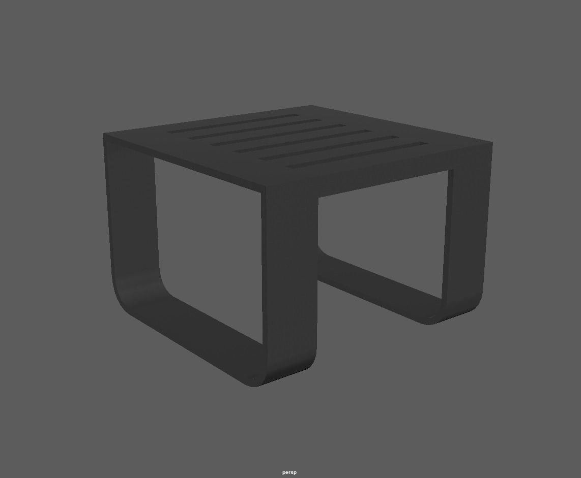 Outdoor End Coffee table Low-poly 3D model_6