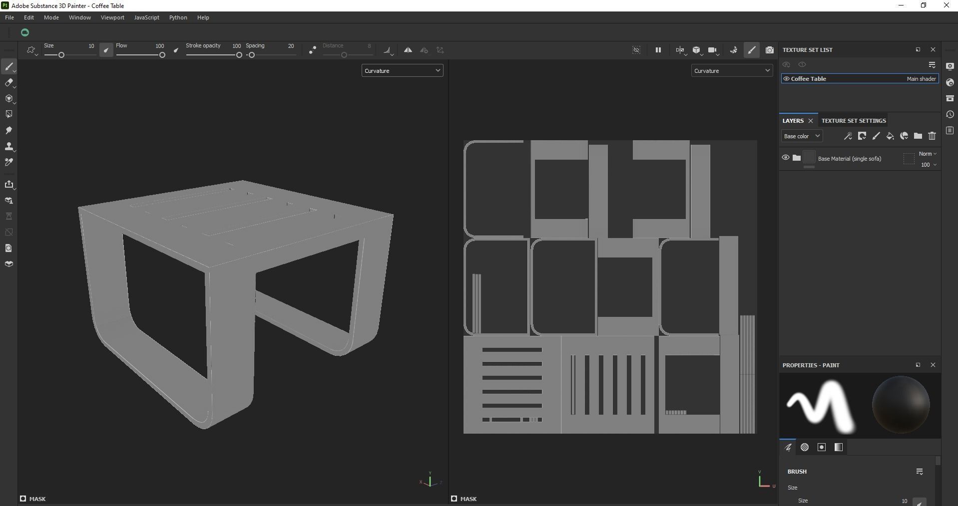 Outdoor End Coffee table Low-poly 3D model_19