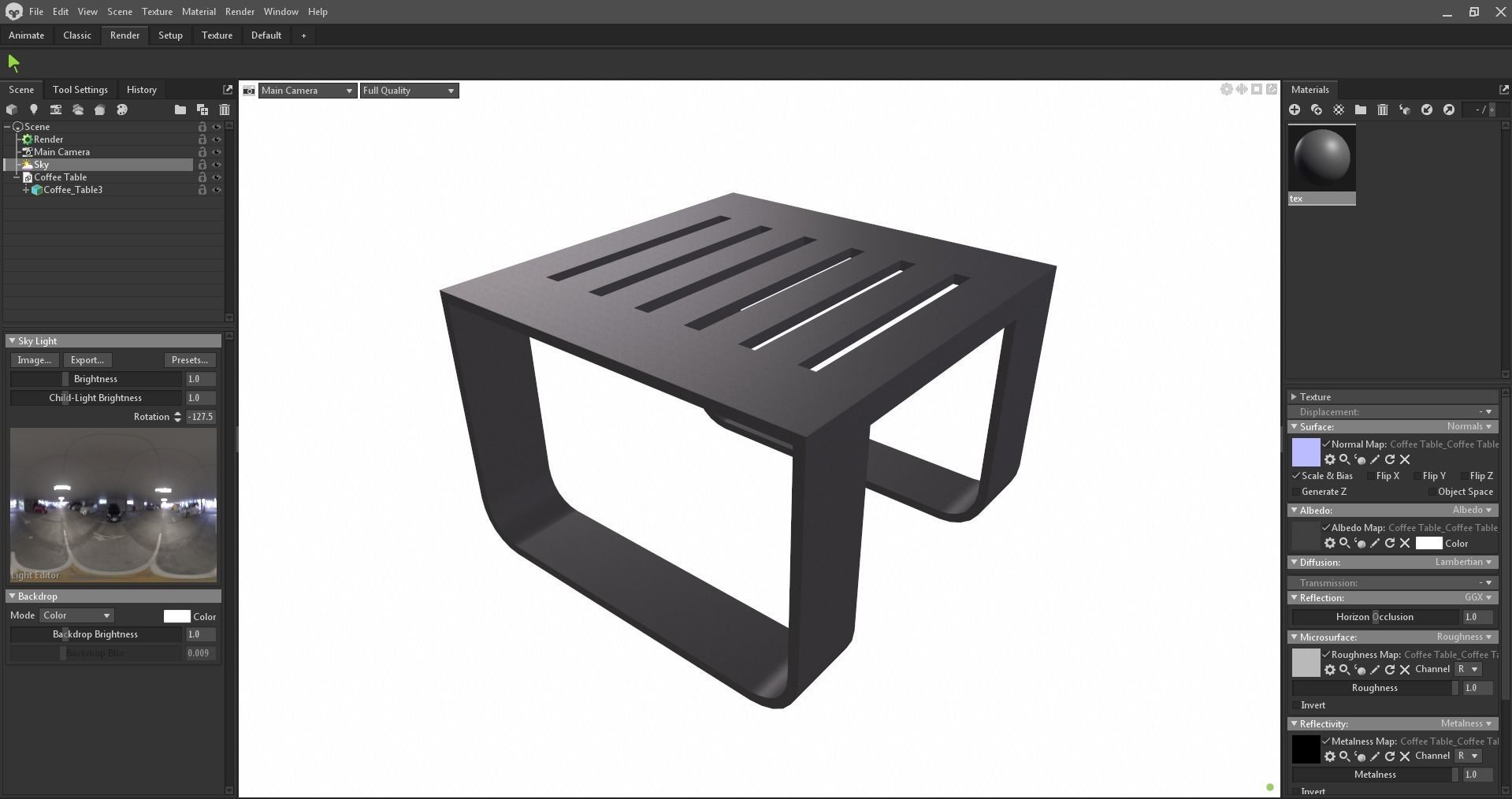 Outdoor End Coffee table Low-poly 3D model_22