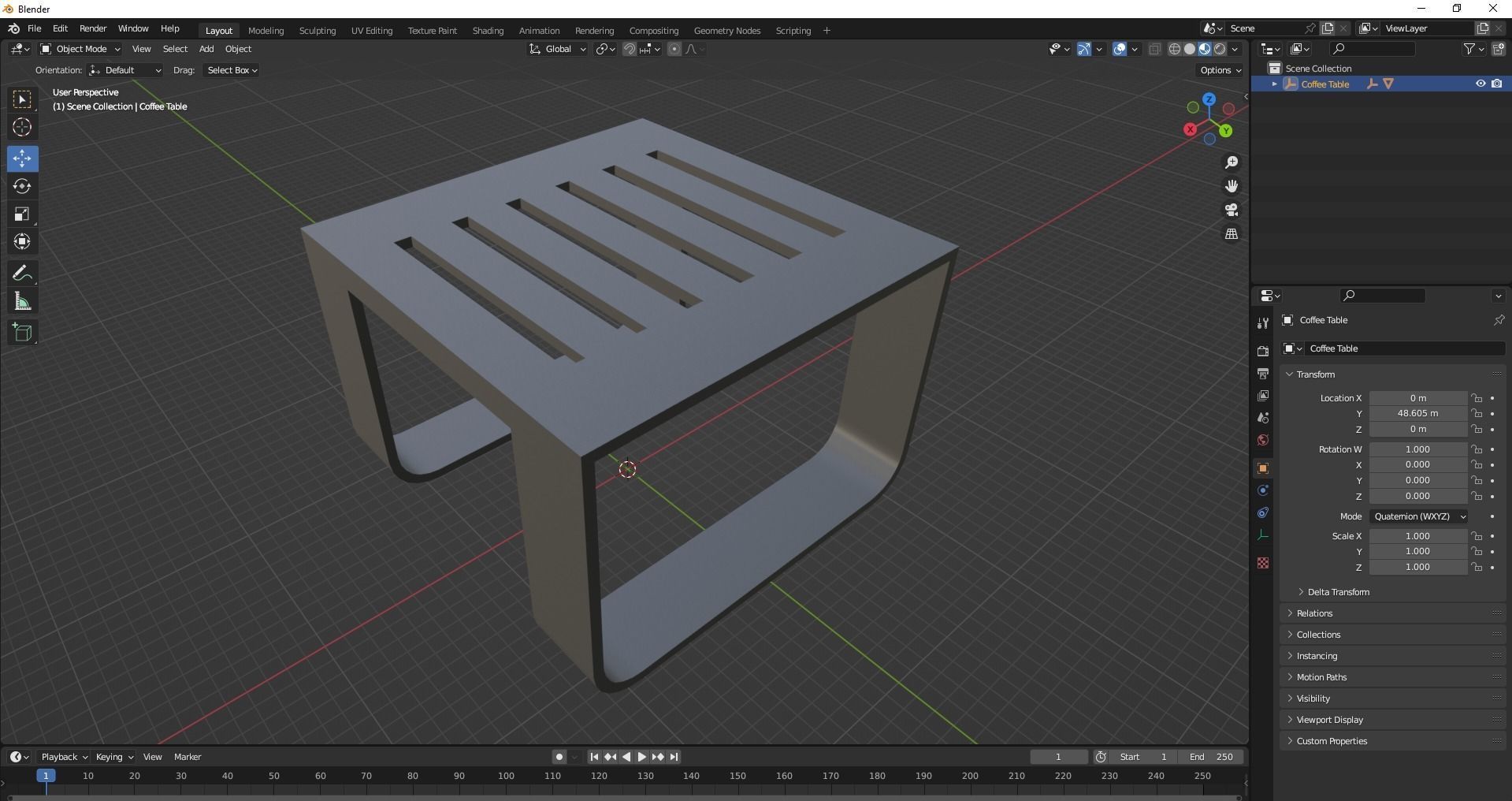 Outdoor End Coffee table Low-poly 3D model_23