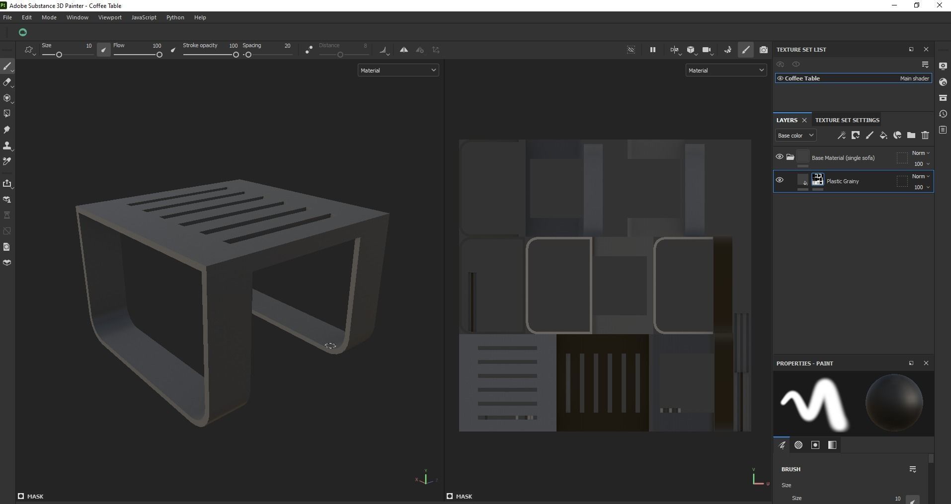 Outdoor End Coffee table Low-poly 3D model_14