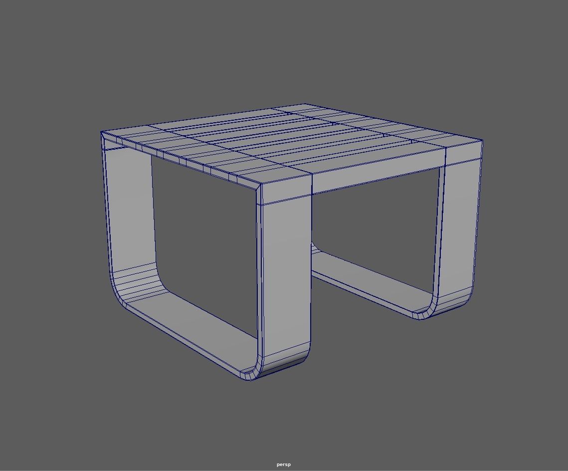 Outdoor End Coffee table Low-poly 3D model_7