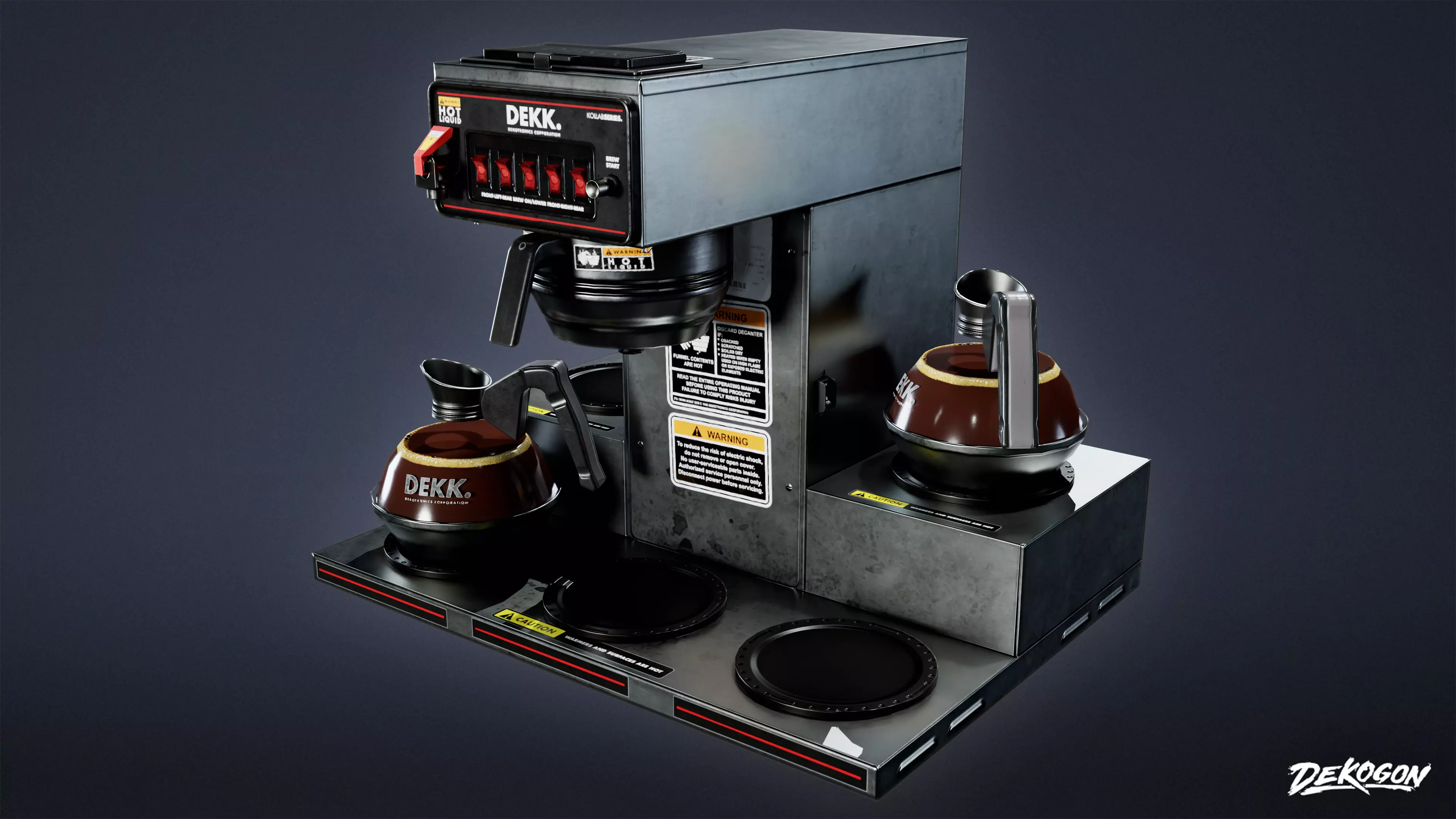 KITCHEN - Coffee Heater 01 - LOW POLY Low-poly 3D model_0