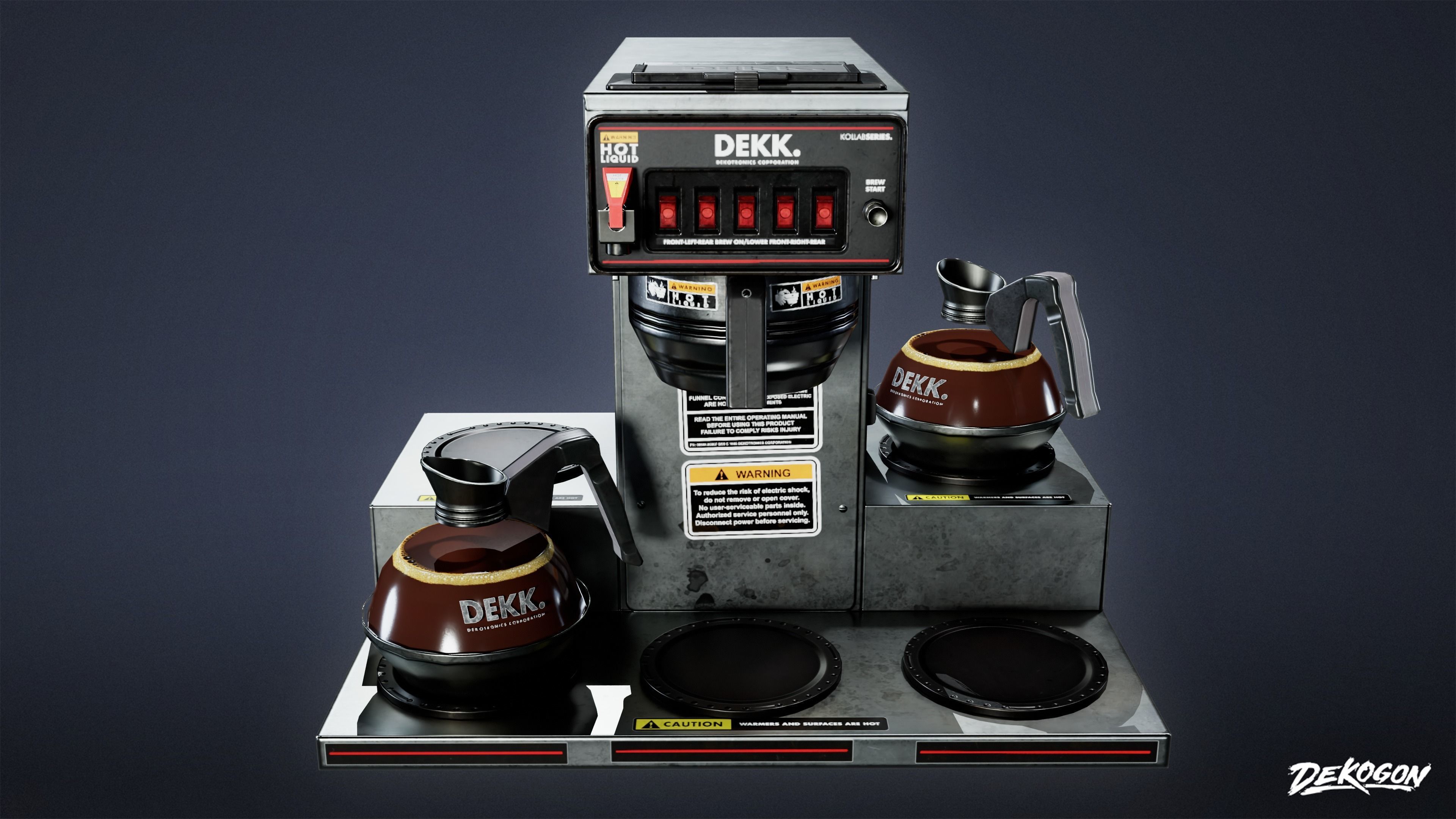 KITCHEN - Coffee Heater 01 - LOW POLY Low-poly 3D model_2