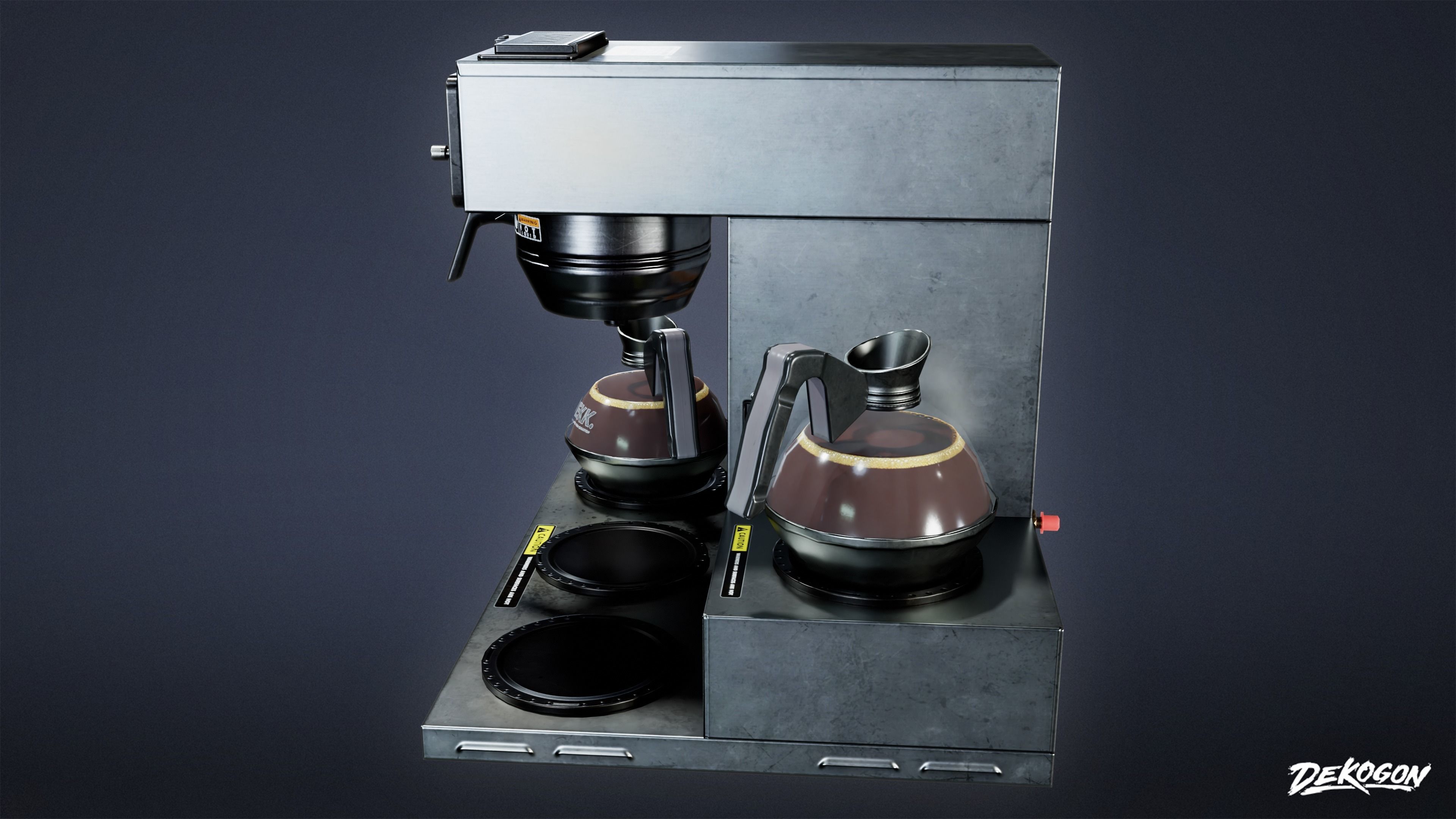 KITCHEN - Coffee Heater 01 - LOW POLY Low-poly 3D model_3