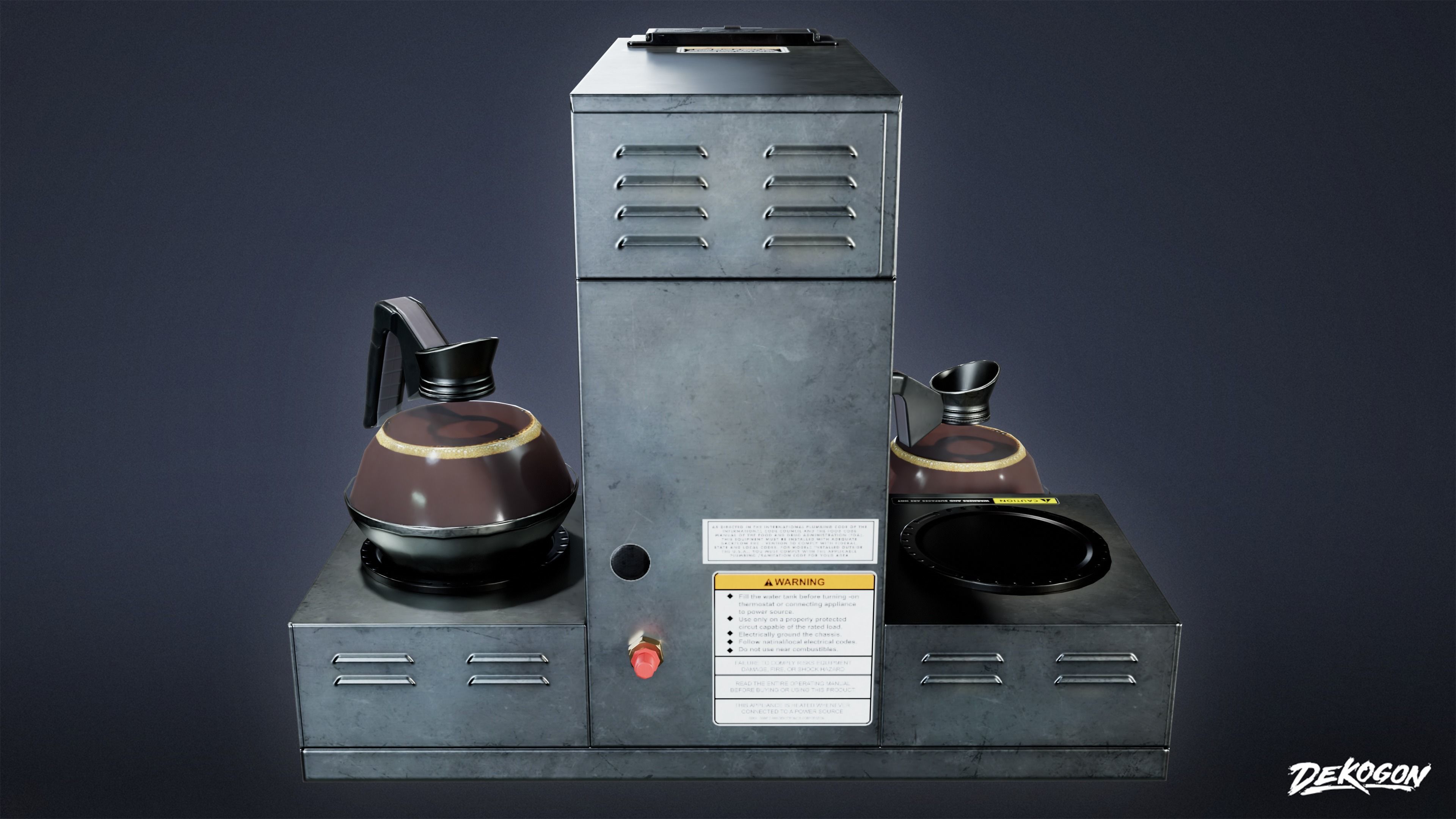 KITCHEN - Coffee Heater 01 - LOW POLY Low-poly 3D model_4