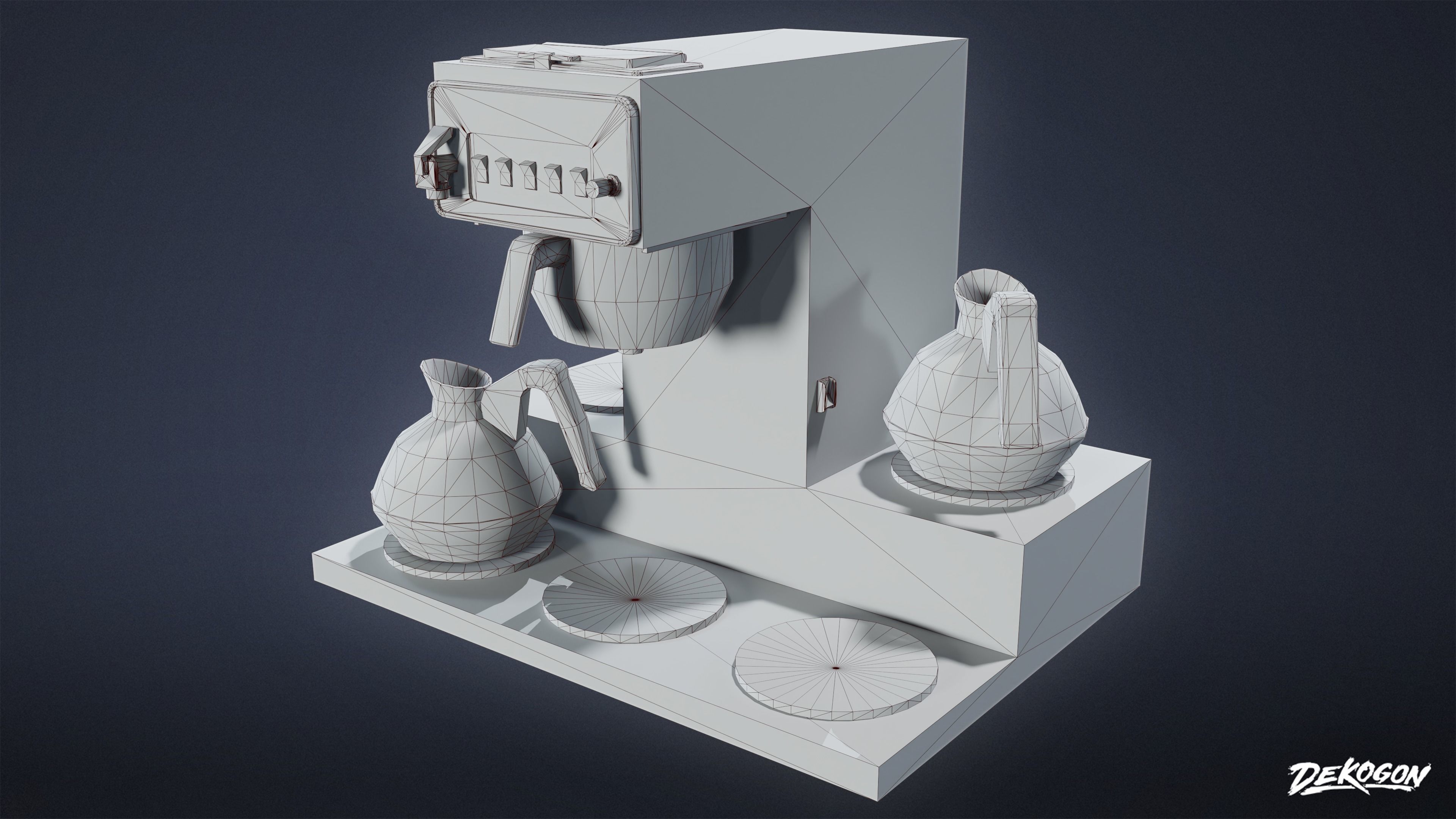 KITCHEN - Coffee Heater 01 - LOW POLY Low-poly 3D model_1