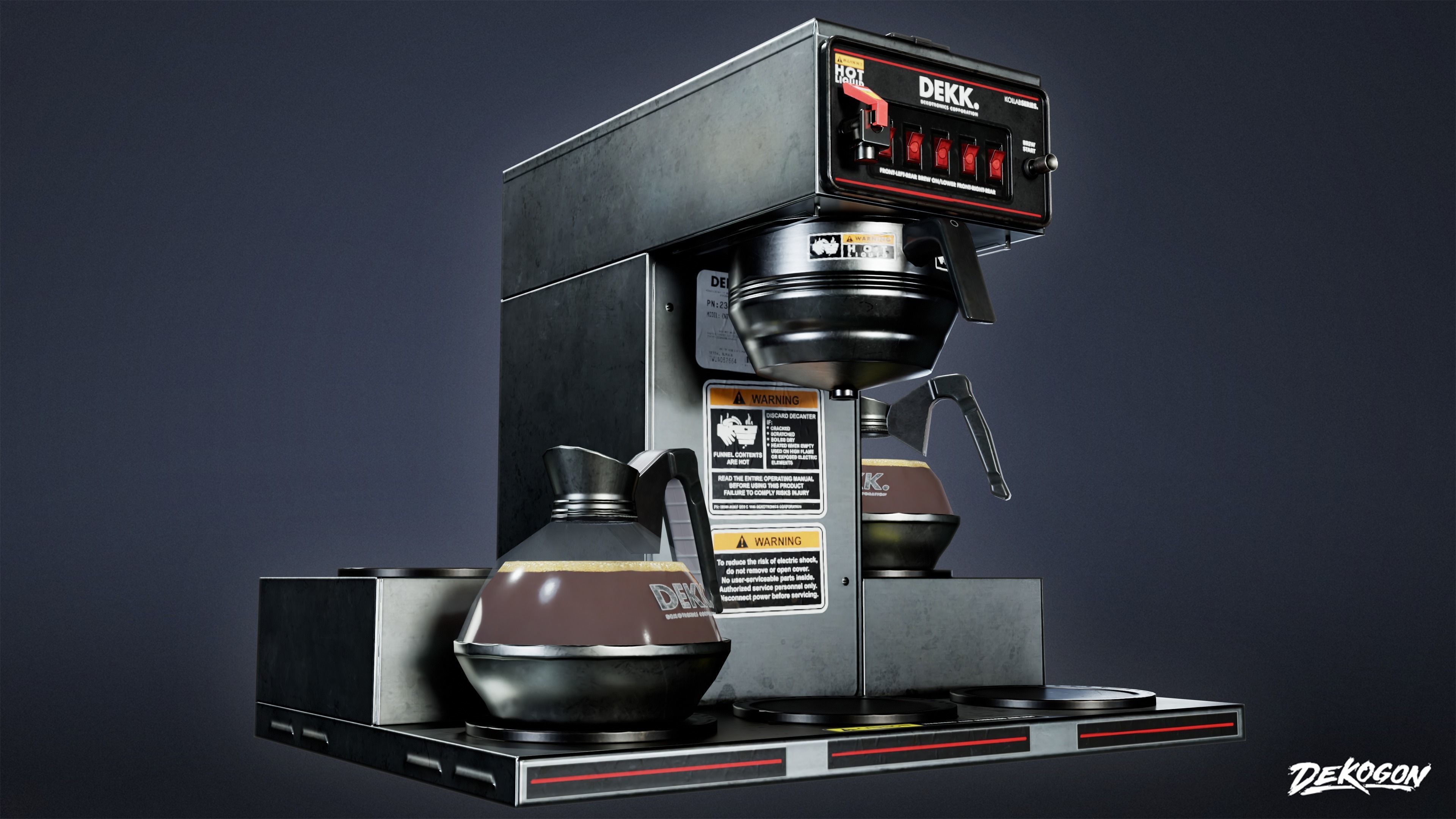 KITCHEN - Coffee Heater 01 - LOW POLY Low-poly 3D model_6