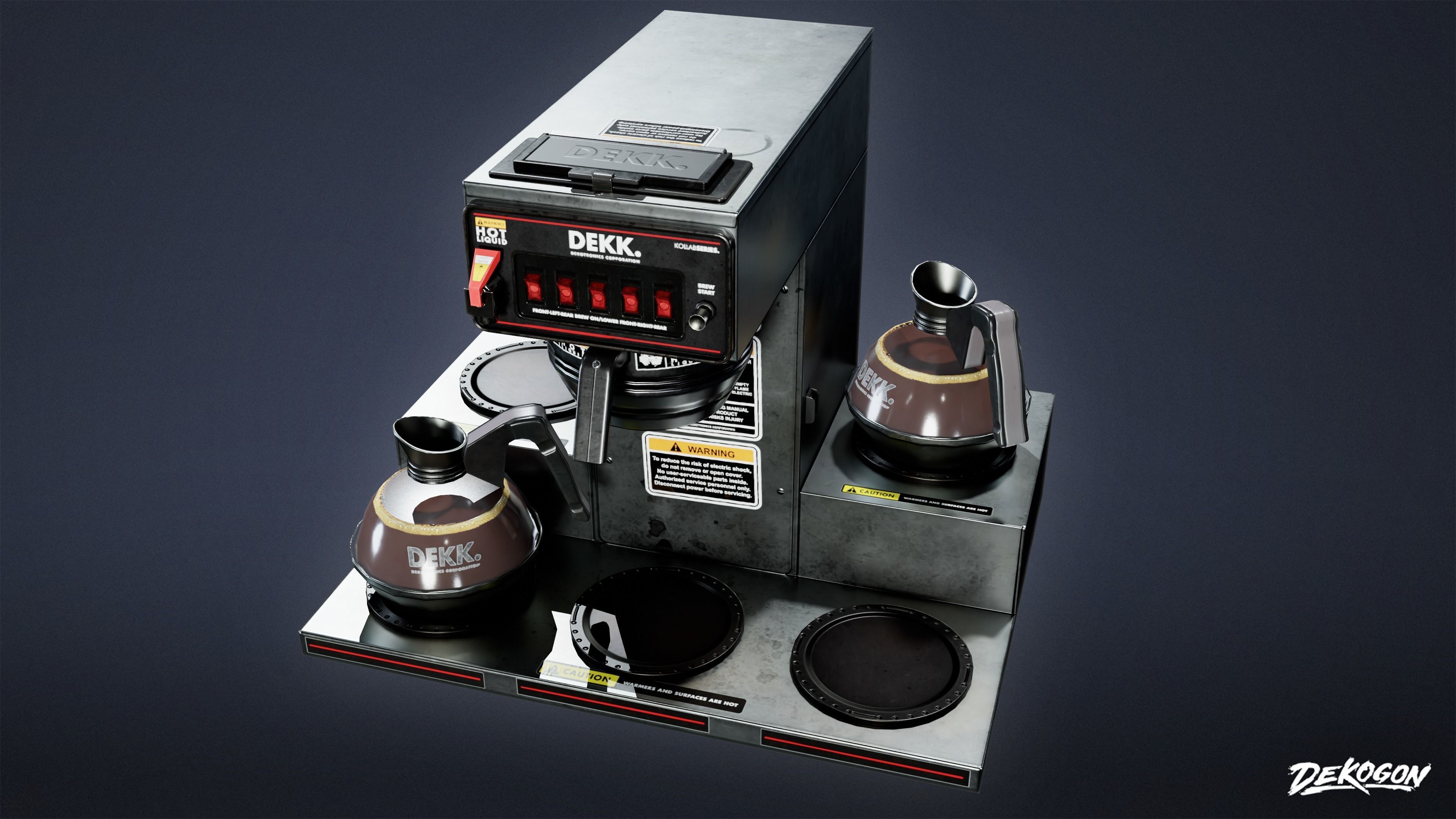 KITCHEN - Coffee Heater 01 - LOW POLY Low-poly 3D model_8