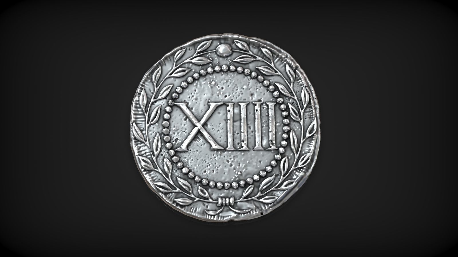 Spintria Rare Ancient Roman Token Antique Coin Number XIIII 3D print model_2
