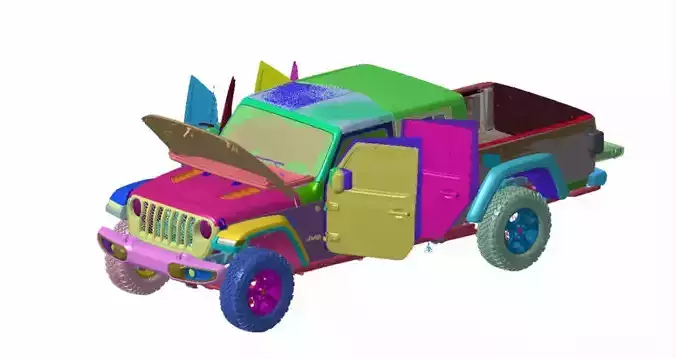 Jeep Gladiator Rubicon 4x4 2020 Vehicle 3d scan model 3D model
