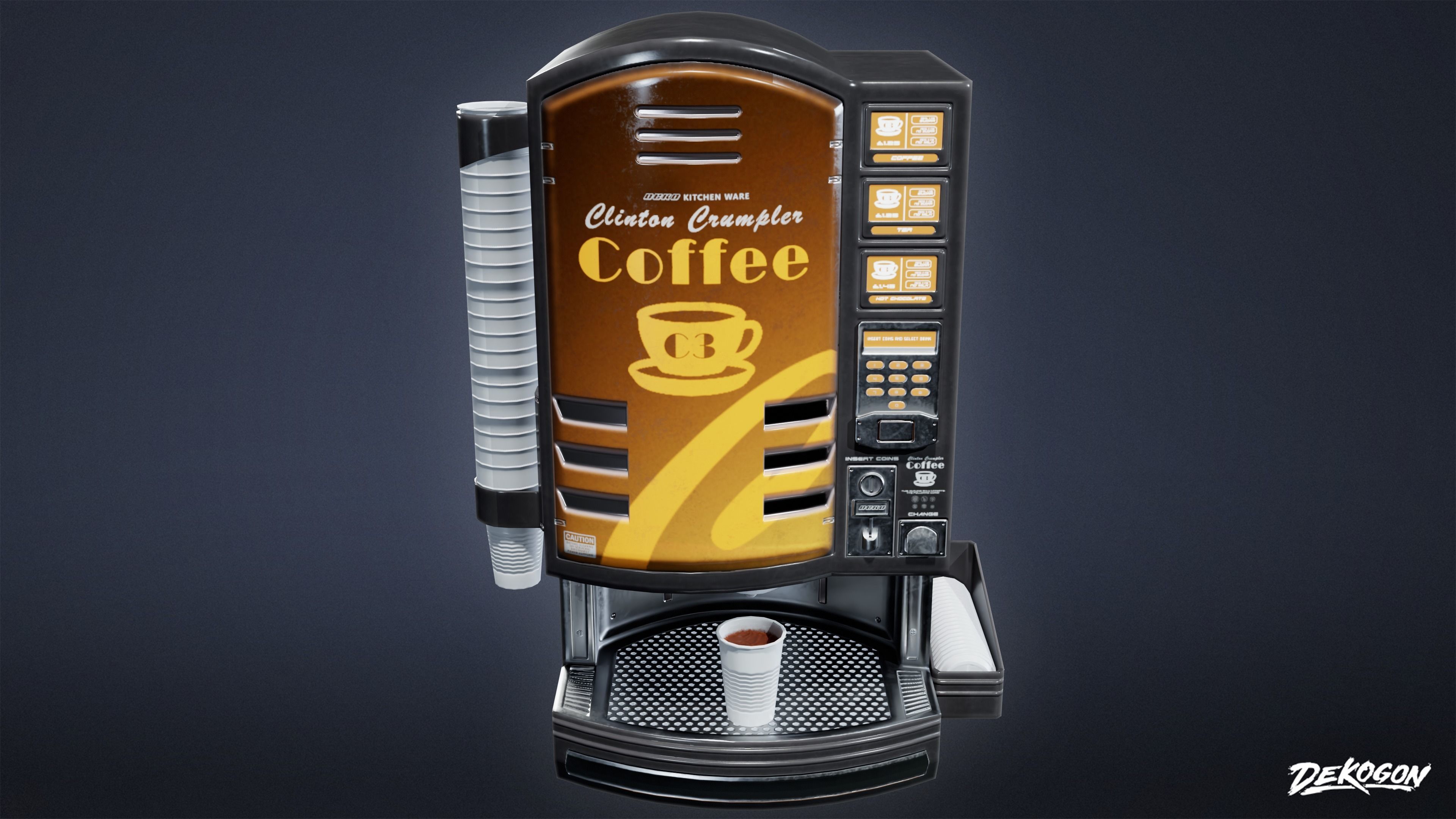 KITCHEN - Coffee Machine 01 - LOW POLY Low-poly 3D model_2