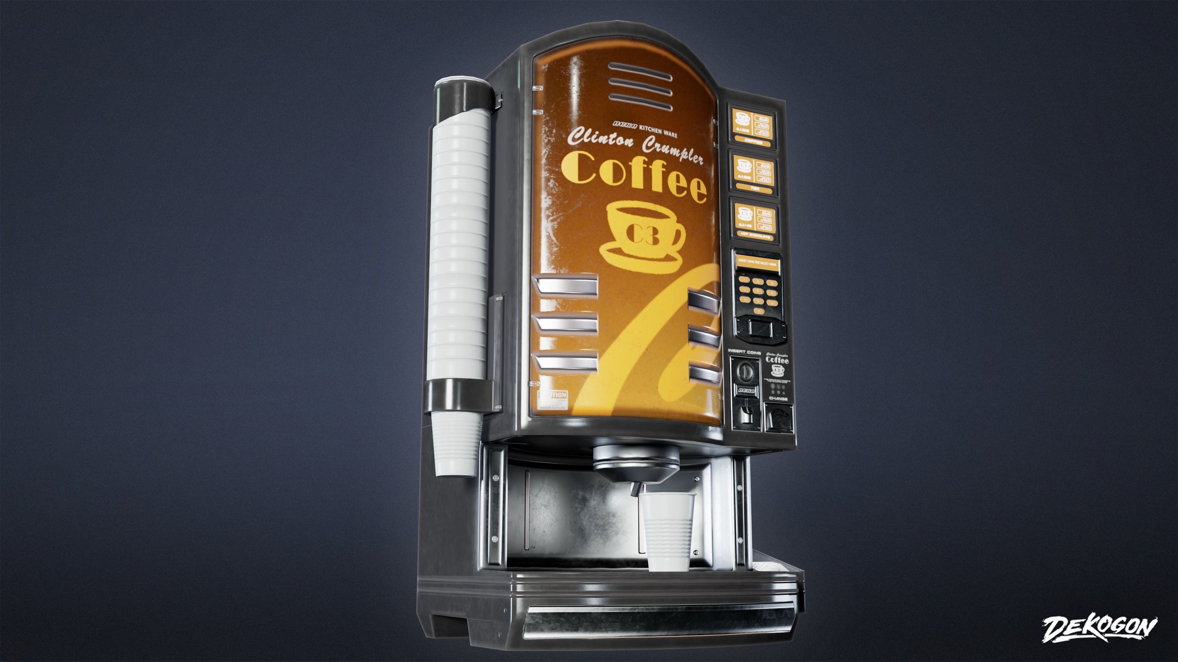 KITCHEN - Coffee Machine 01 - LOW POLY Low-poly 3D model_6