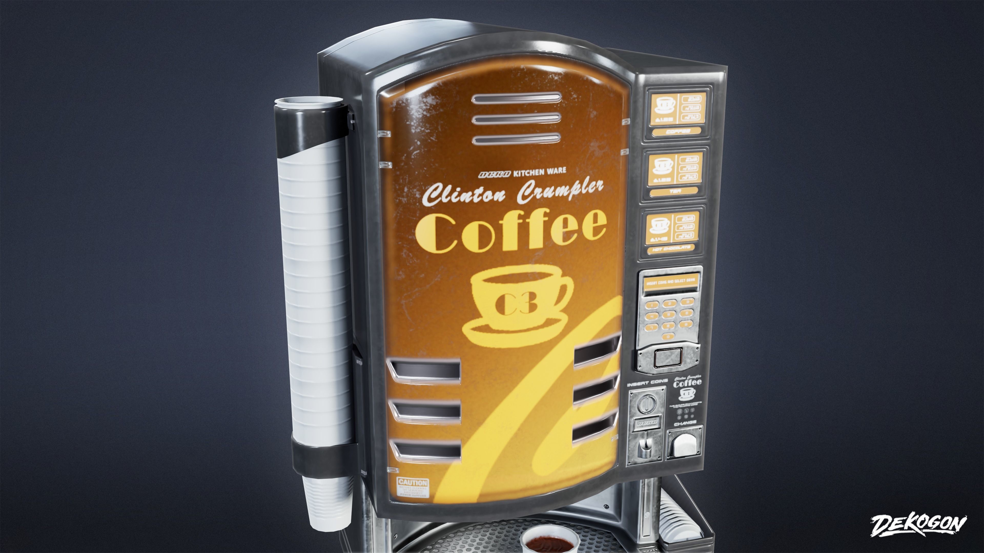 KITCHEN - Coffee Machine 01 - LOW POLY Low-poly 3D model_8