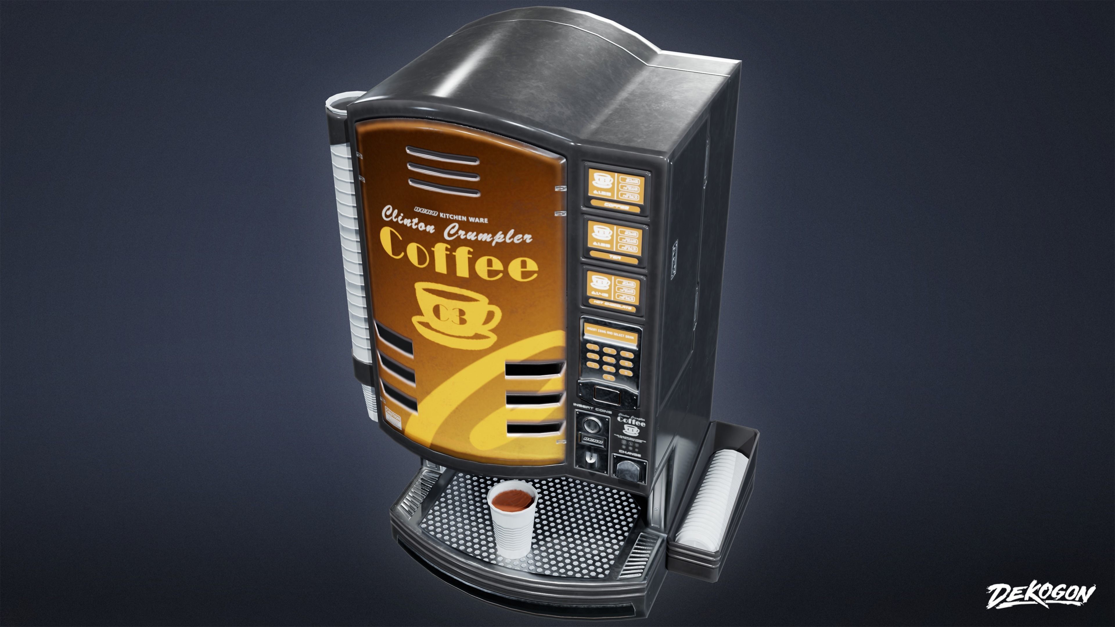 KITCHEN - Coffee Machine 01 - LOW POLY Low-poly 3D model_5