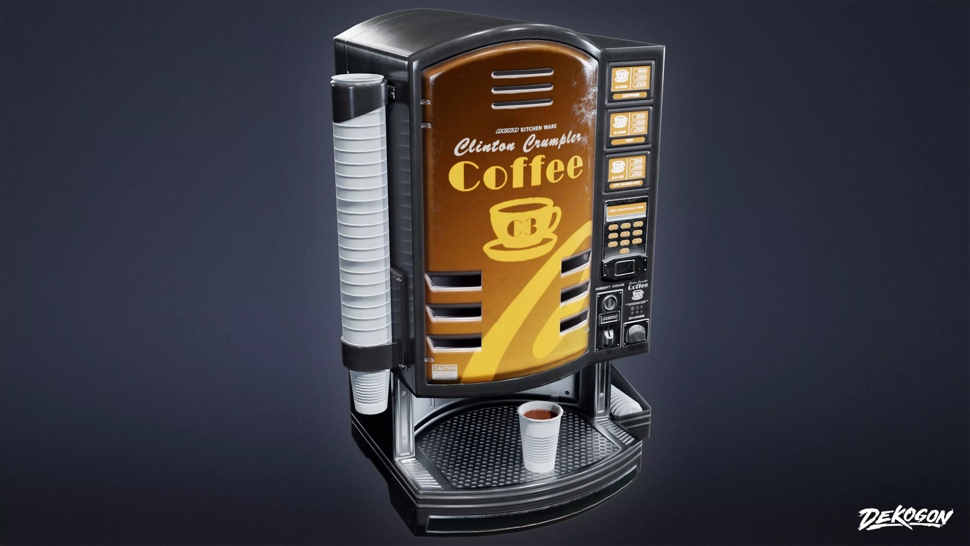 KITCHEN - Coffee Machine 01 - LOW POLY Low-poly 3D model_0