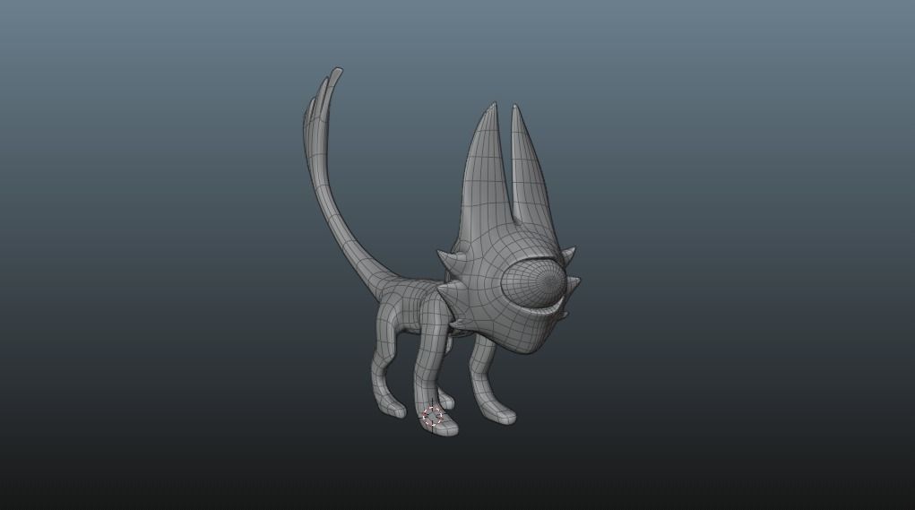 Hazbin Hotel Keekee Basic Rig Low-poly 3D model_4