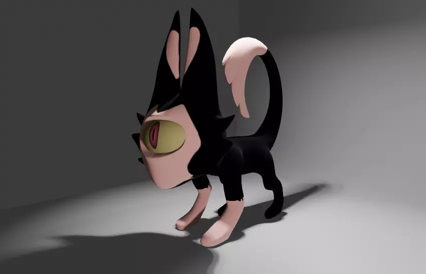 Hazbin Hotel Keekee Basic Rig Low-poly 3D model_0