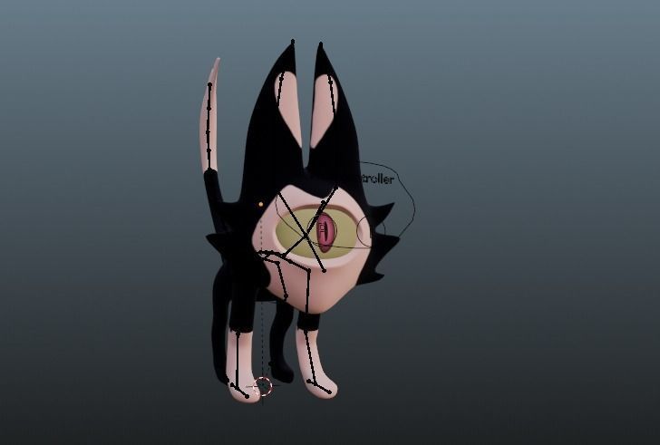 Hazbin Hotel Keekee Basic Rig Low-poly 3D model_2
