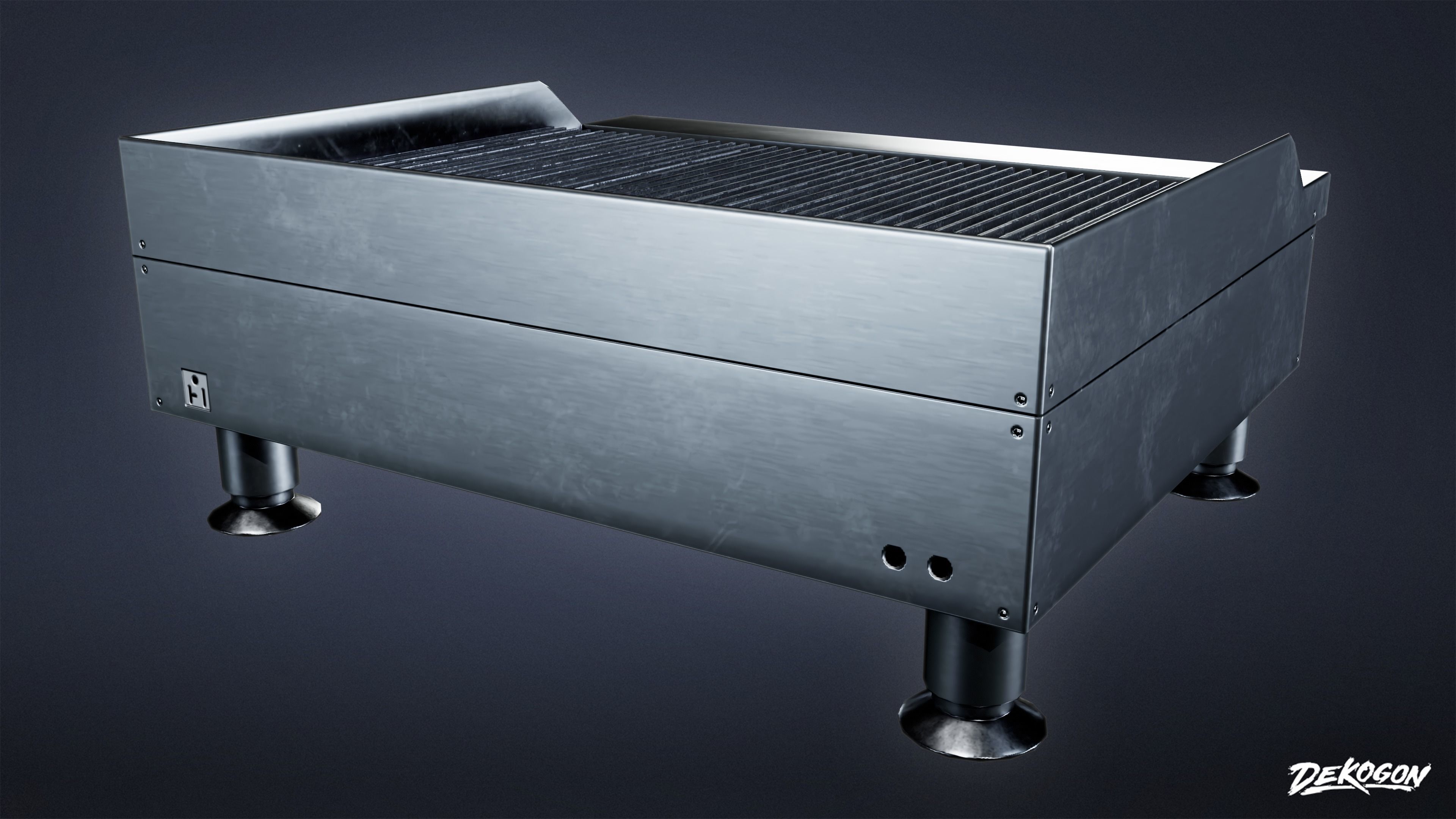 KITCHEN - Countertop Charboiler 01 - LOW POLY Low-poly 3D model_4