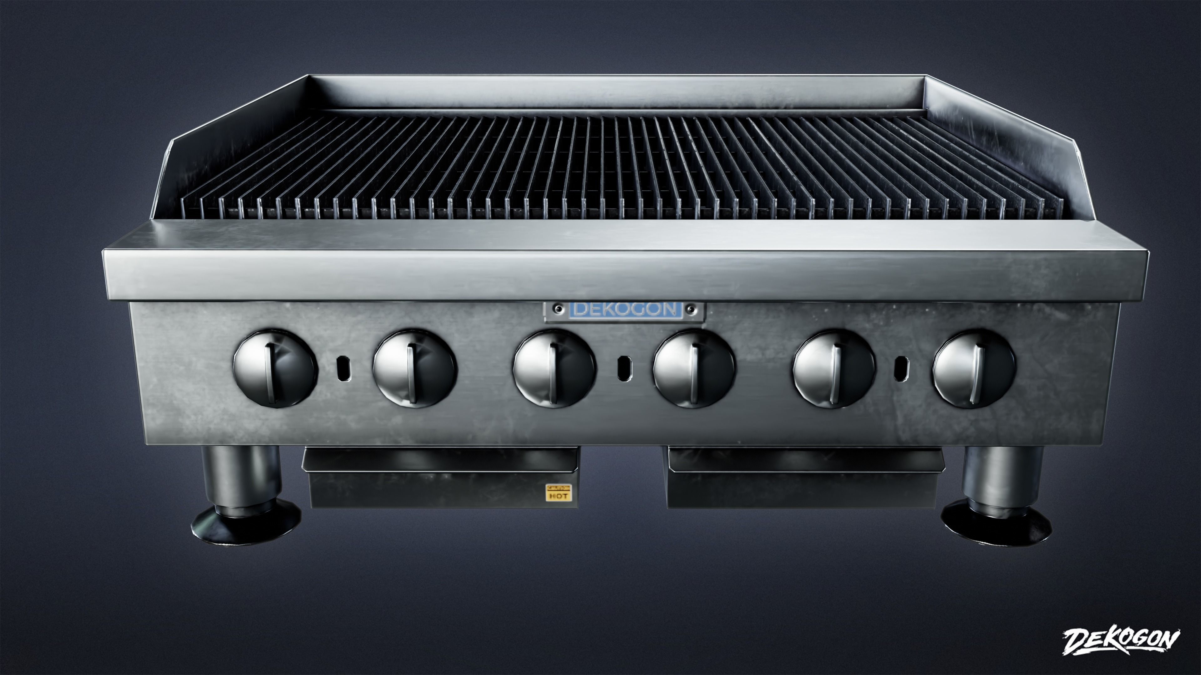 KITCHEN - Countertop Charboiler 01 - LOW POLY Low-poly 3D model_2