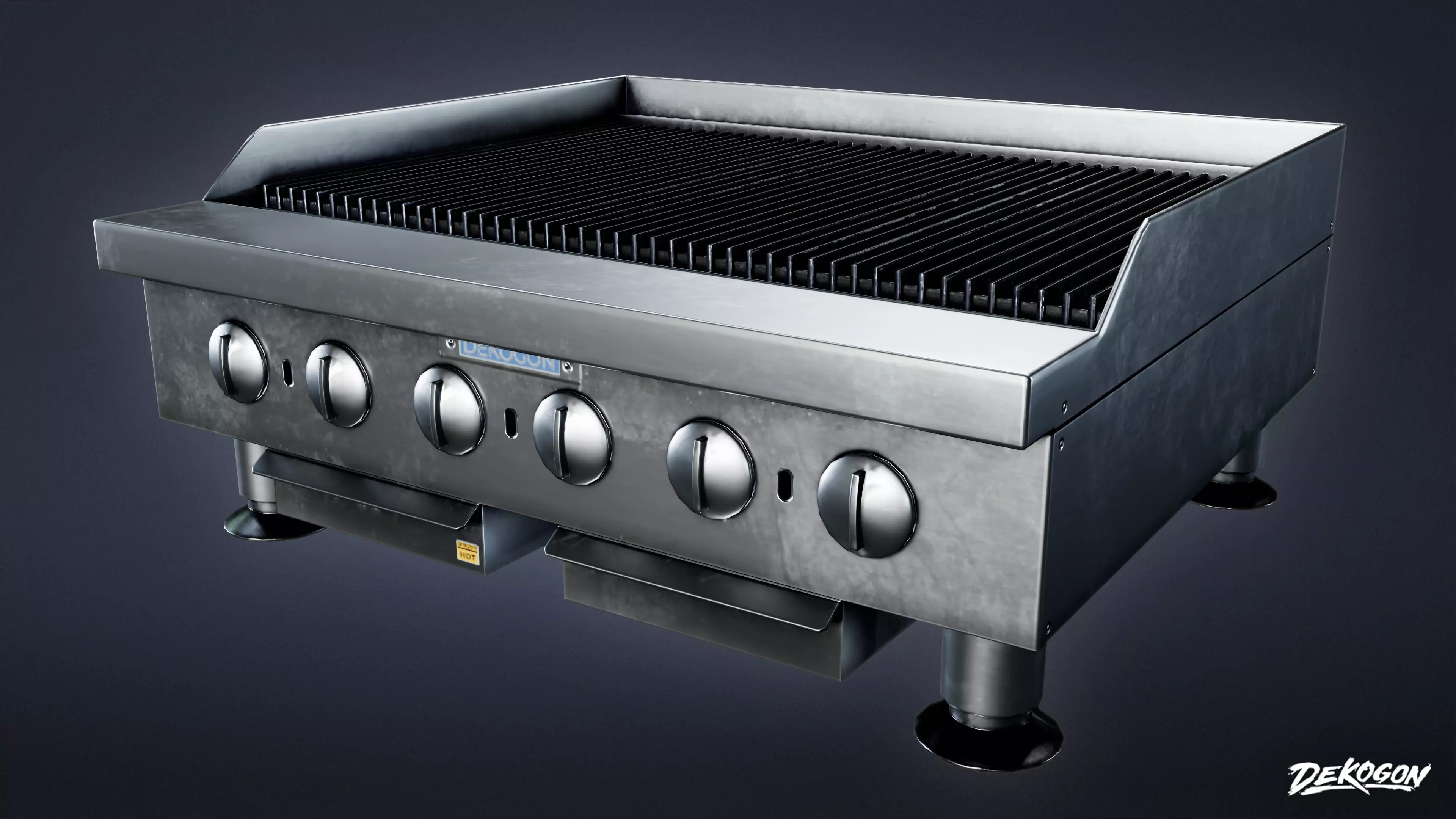 KITCHEN - Countertop Charboiler 01 - LOW POLY Low-poly 3D model_0