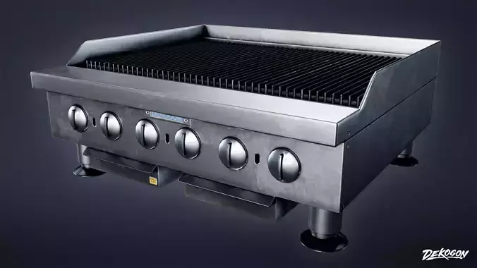 KITCHEN - Countertop Charboiler 01 - LOW POLY Low-poly 3D model