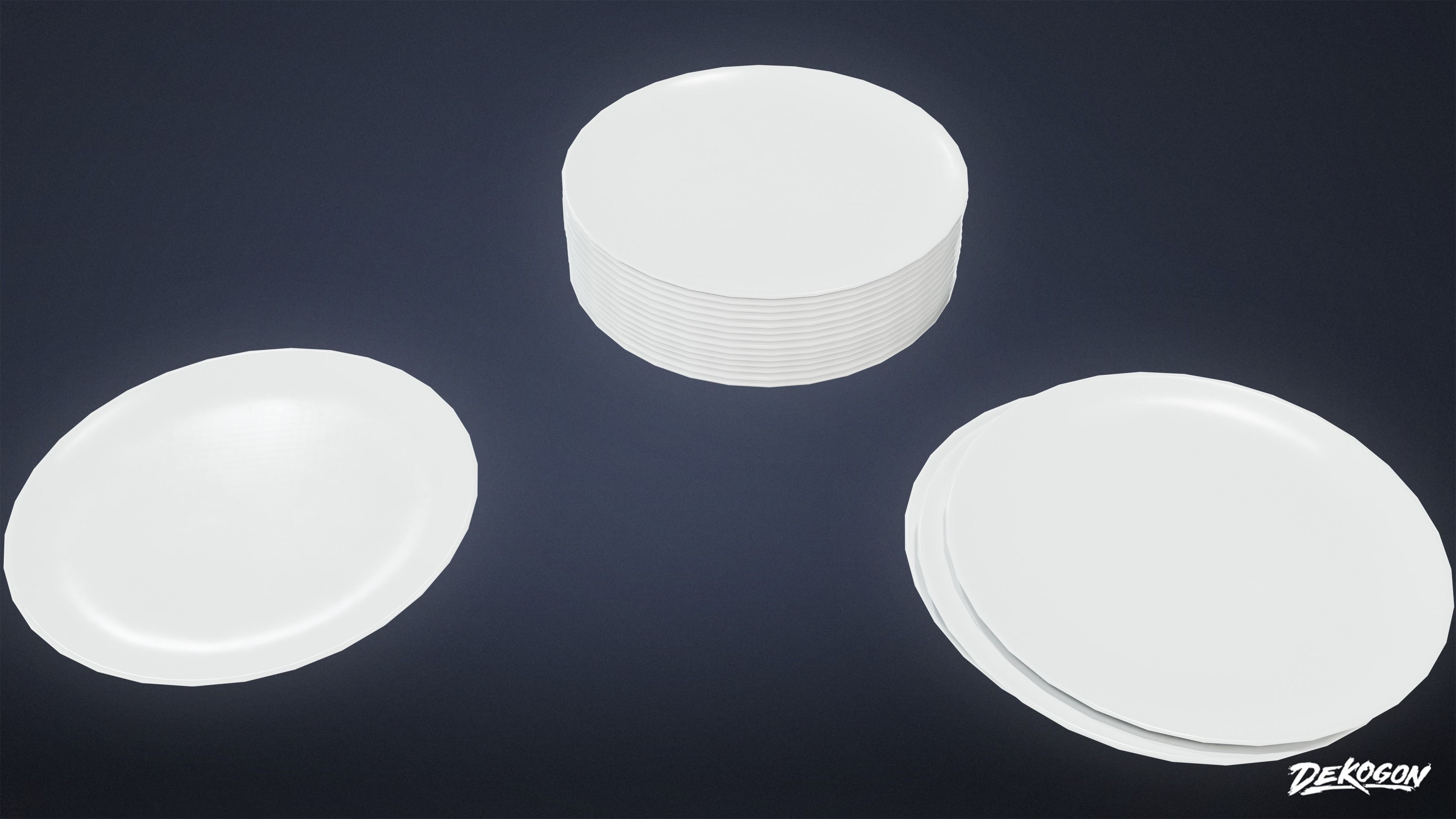 KITCHEN - Dish Set 01 - LOW POLY Low-poly 3D model_6