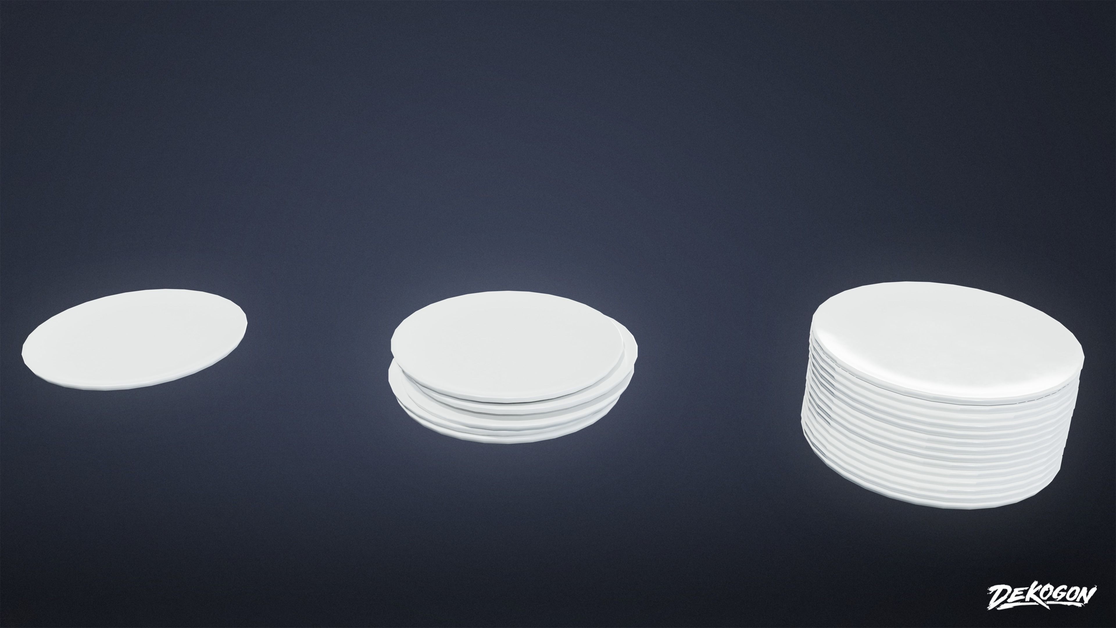 KITCHEN - Dish Set 01 - LOW POLY Low-poly 3D model_7