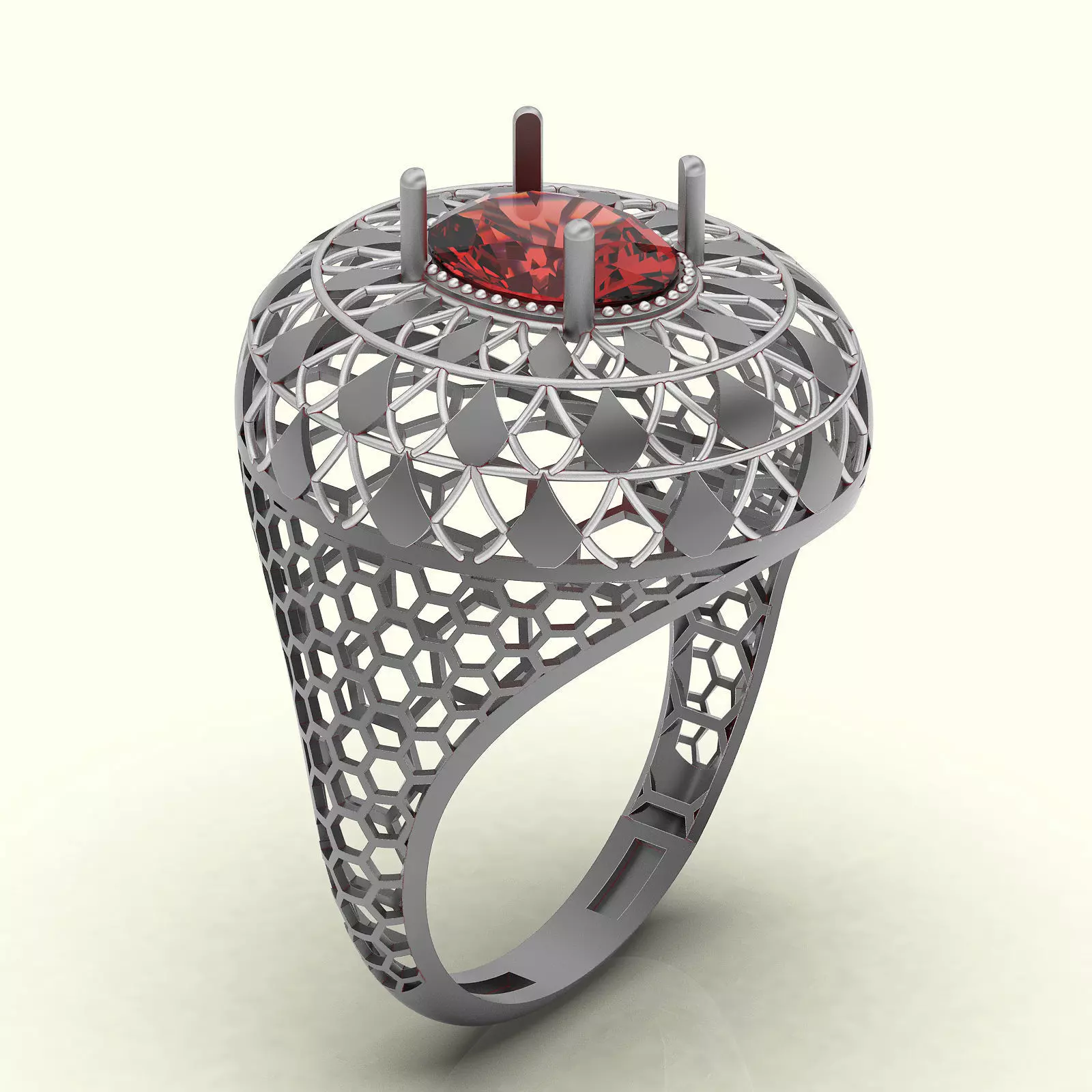 Lux ring silver gold jewelry printable 3D model 3D print model