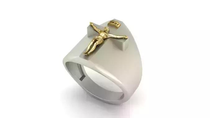 Jesus Christ Cross Signet Ring Anel Cruz Jesus